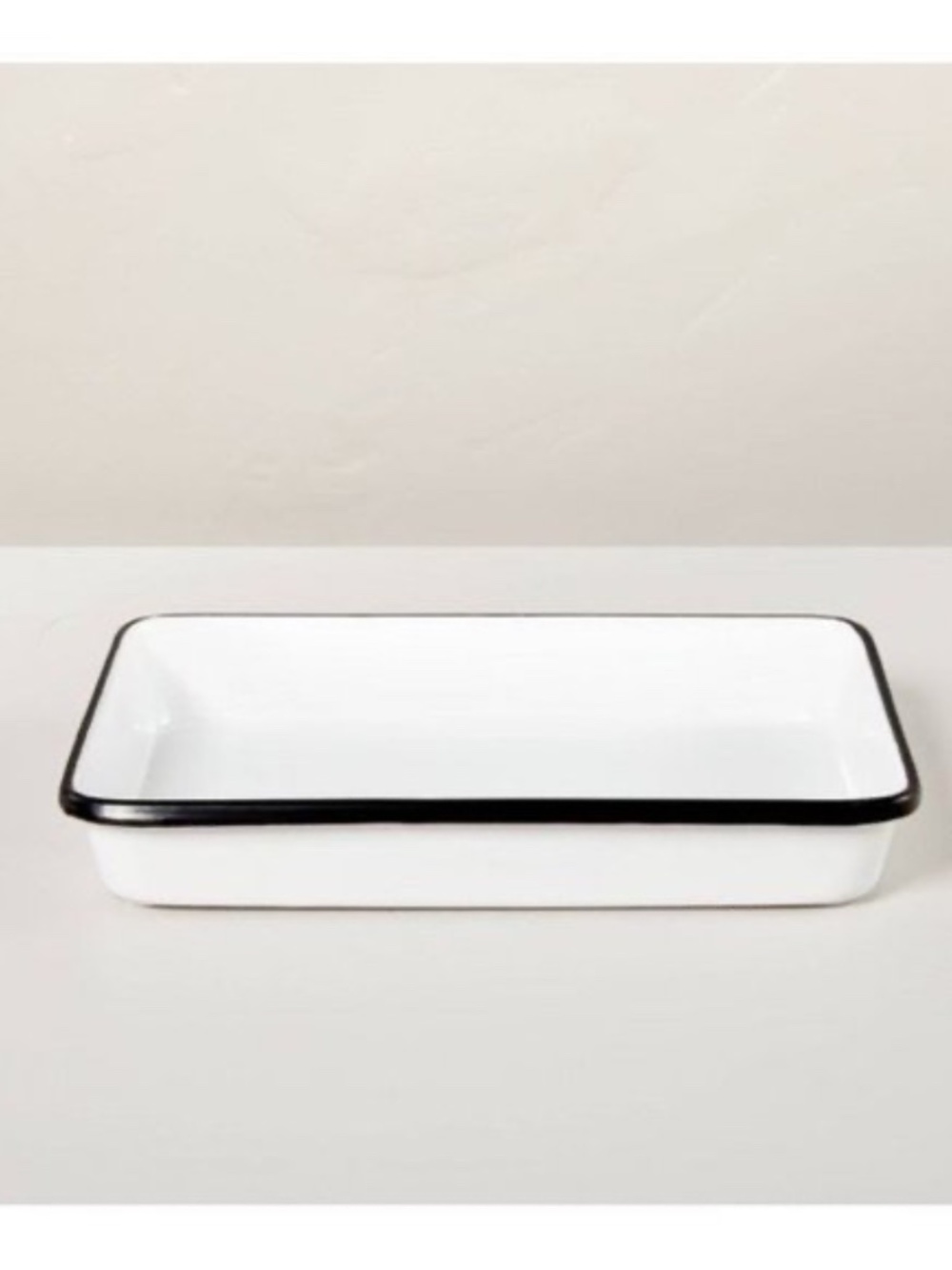 Hearth & Hand White Metal Trays with Black Rim - Set of 2